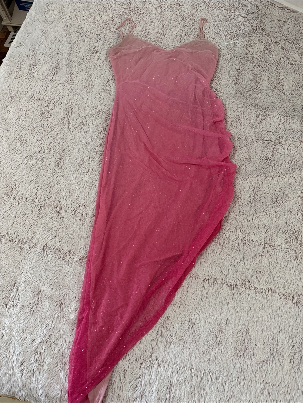Windsor Pink Ombre Sparkle Mesh Swim Cover-Up